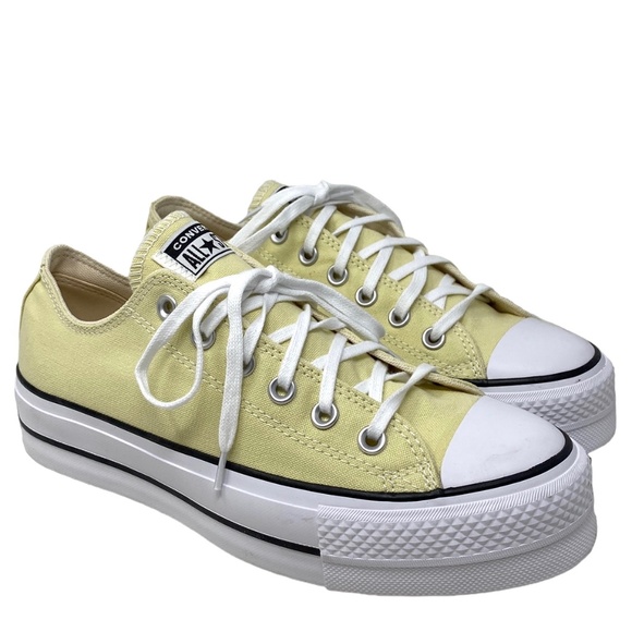 Converse Ctas Lift Ox Platform Sneakers Low Top Shoes Canvas Women Lemon A00560F - Picture 2 of 10